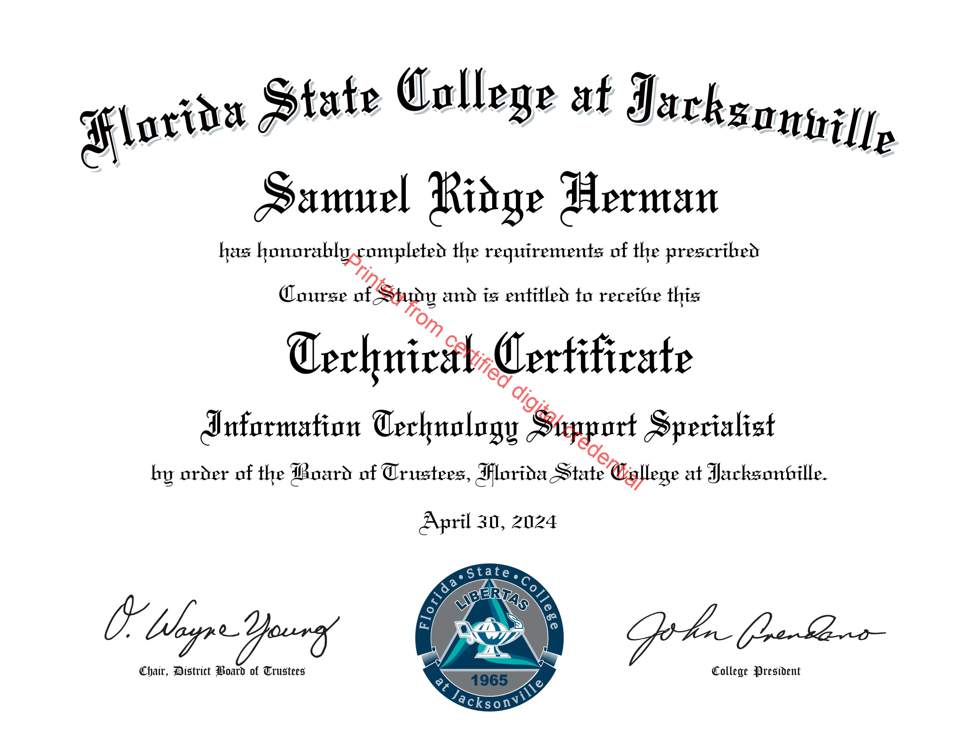 Technical Certificate for IT Support Specialist